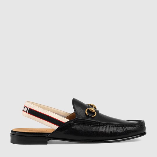 Horsebit gucci stripe slingback slipper online