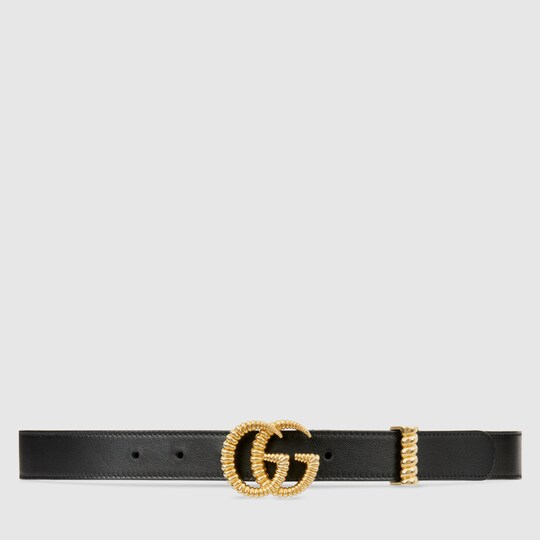 Gucci leather belt with double g buckle outlet