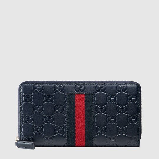 Gucci Gucci Signature Web zip around wallet. 2