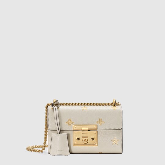 gucci padlock bee star small shoulder bag