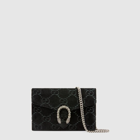 Dionysus gg velvet discount mini chain wallet