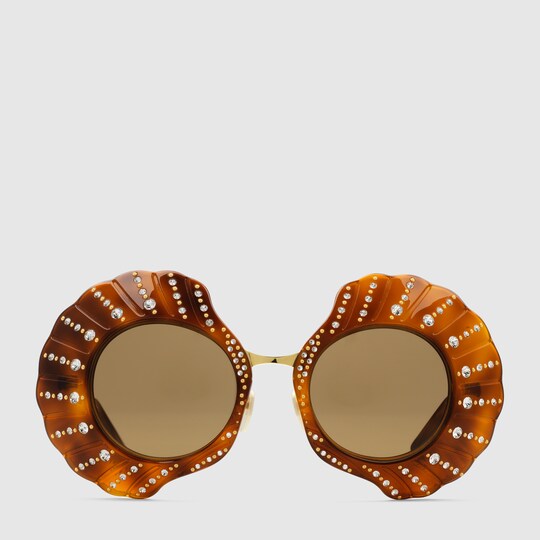 Gucci Limited Edition round sunglasses with crystals. 2