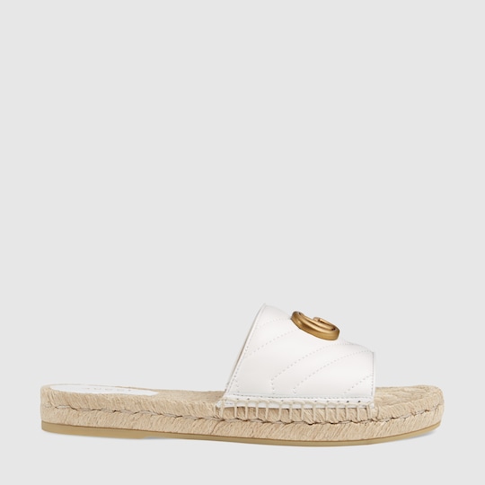 leather espadrille sandal gucci