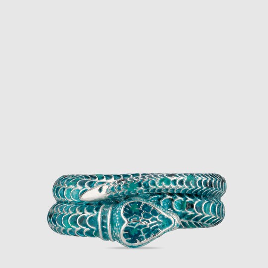 Gucci Gucci Garden enamel silver snake ring - 577294J84108136 Gucci Gucci Garden enamel silver snake ring - 577294J84108136