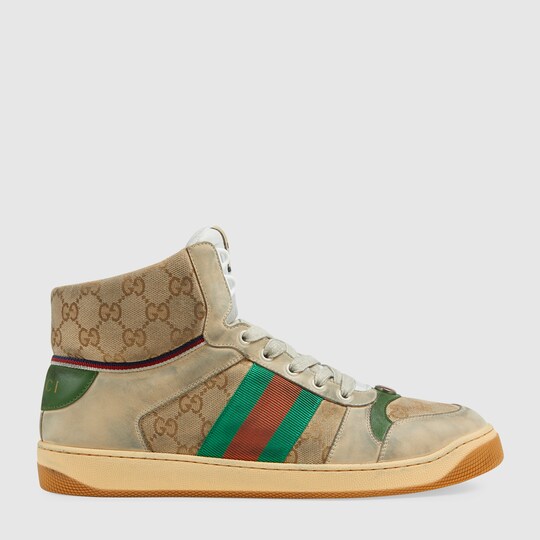Men's Screener GG high-top sneaker — beige GG canvas — 5637309Y9P09661