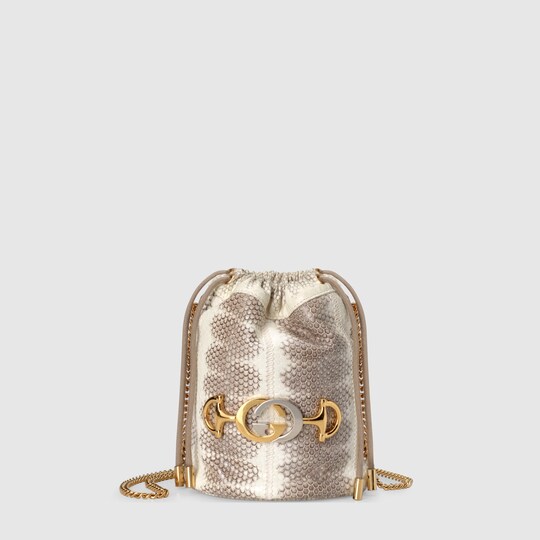 Gucci Zumi snakeskin mini bucket bag. 2