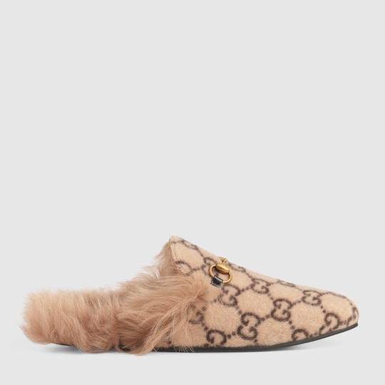 Men's Princetown GG wool slipper — beige/ebony GG wool — 595891G38A09767