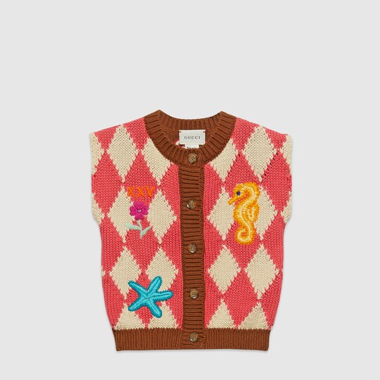 Gucci Baby diamond intarsia cotton vest 596298XKA6J2101