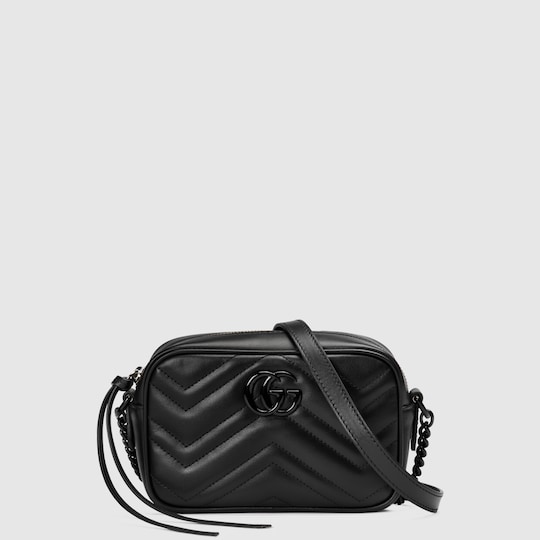 gucci black mini gg marmont bag