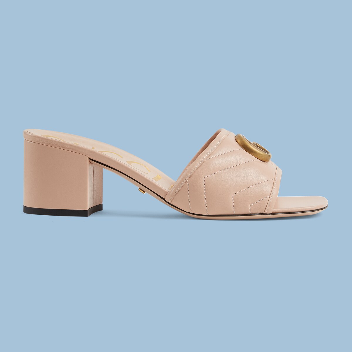 Women's Double G slide sandal in rose pink leather GUCCI® US