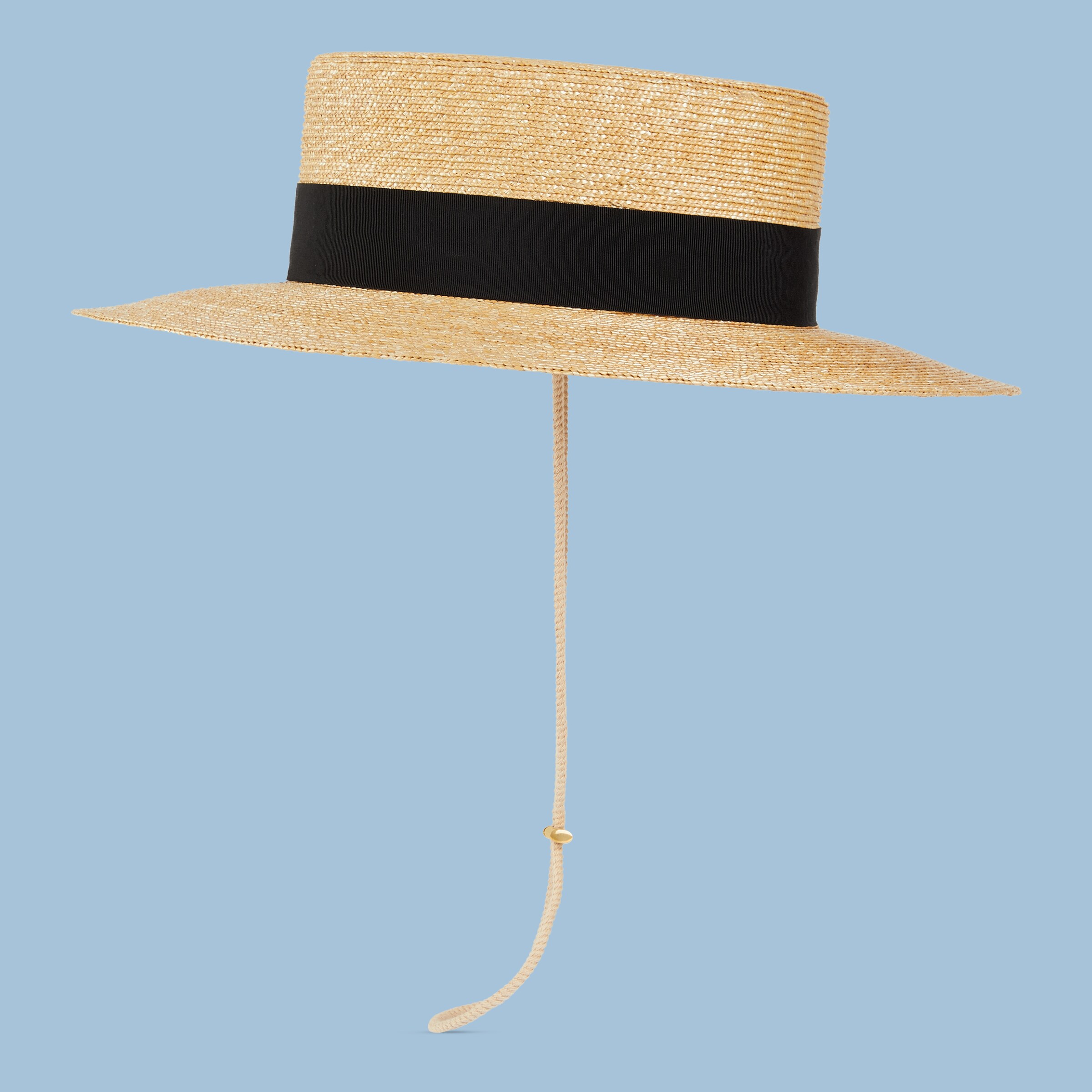 Straw boater hat in beige GUCCI® US