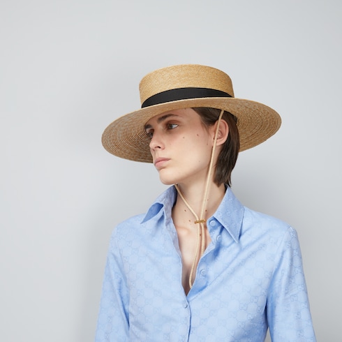 Straw boater hat