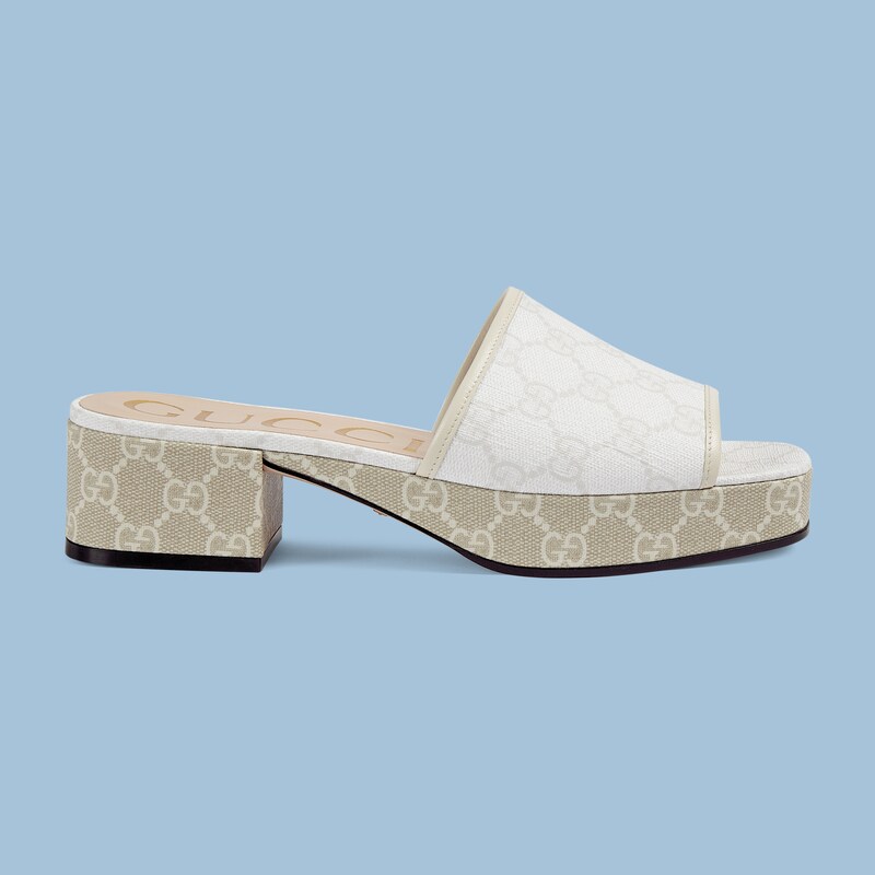 Women's GG slide sandal in white GG Supreme GUCCI® US