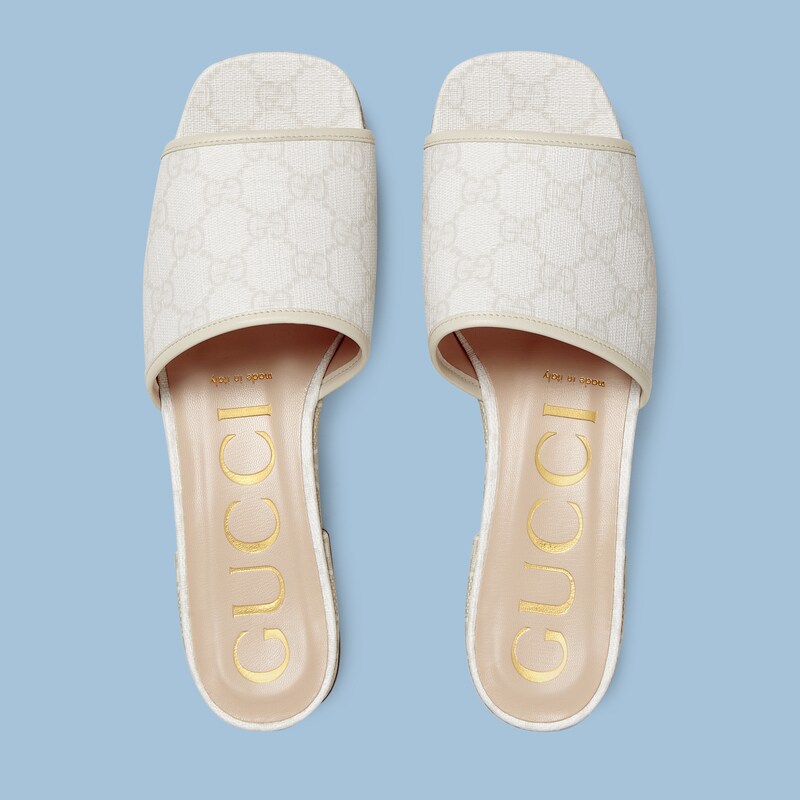 Women's GG slide sandal in white GG Supreme GUCCI® US