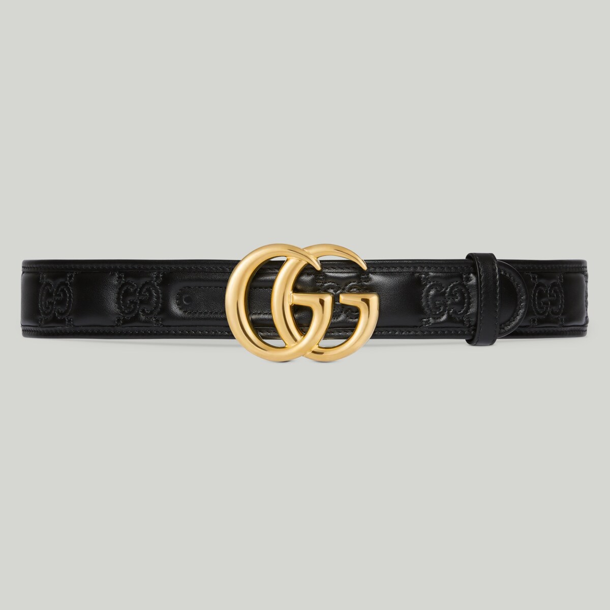 Cintura larga GG Marmont in pelle matelassé in pelle nera GUCCI® Italia