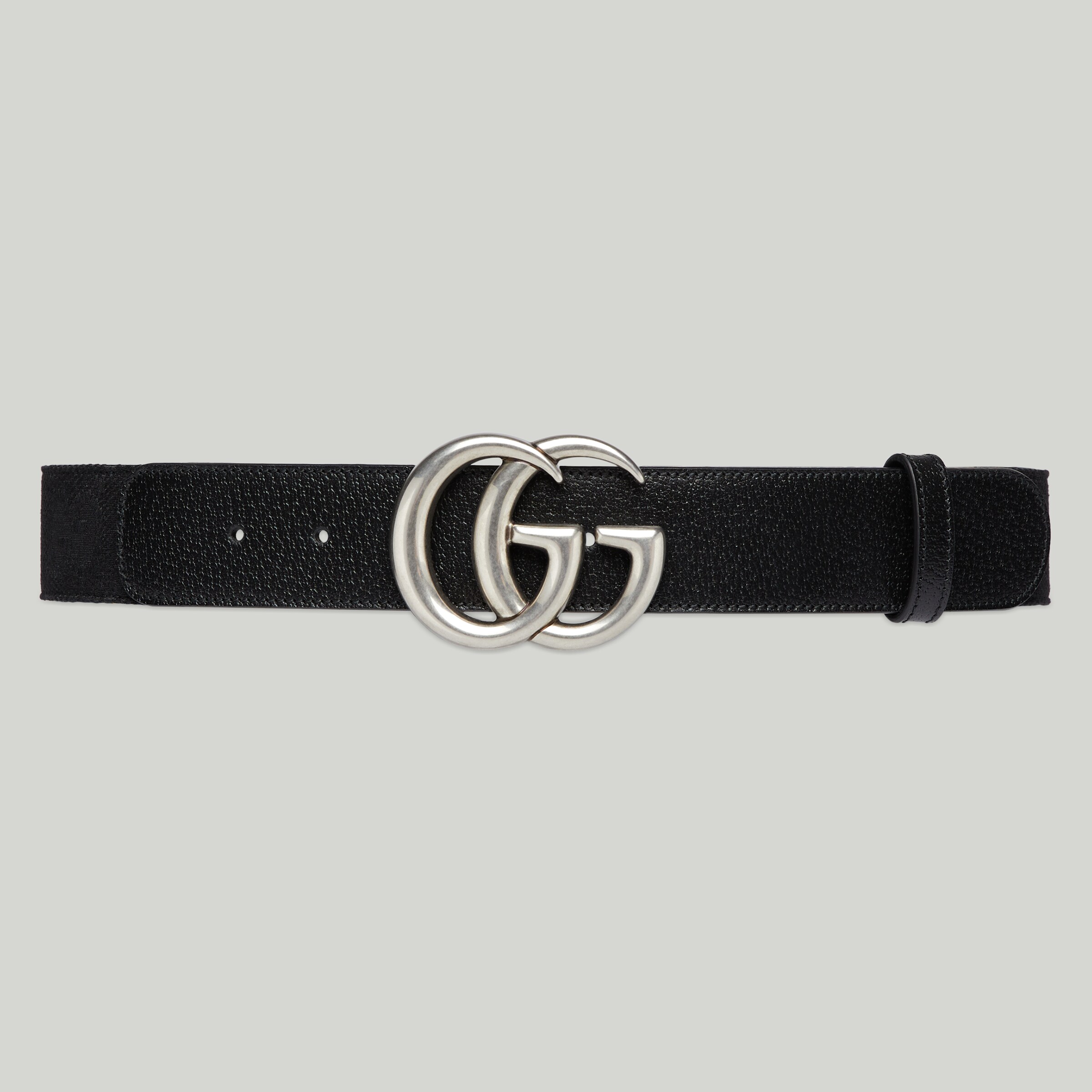 GG Marmont belt with maxi GG in black canvas GUCCI® Australia