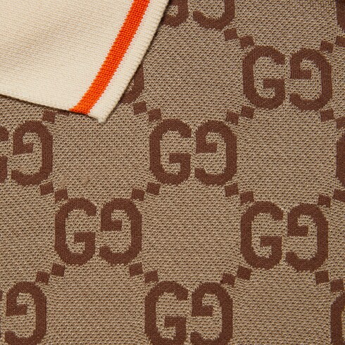 GG cotton silk polo shirt Detail 9