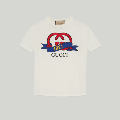 Interlocking G 1921 Gucci cotton T shirt in White Ready to wear GUCCI SI