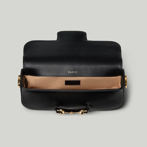 Gucci Horsebit 1955 small shoulder bag in Black Leather