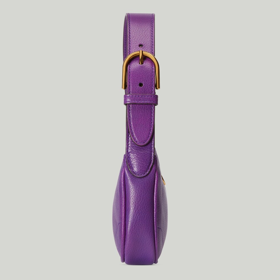 Aphrodite shoulder bag with Double G in purple leather GUCCI® SG