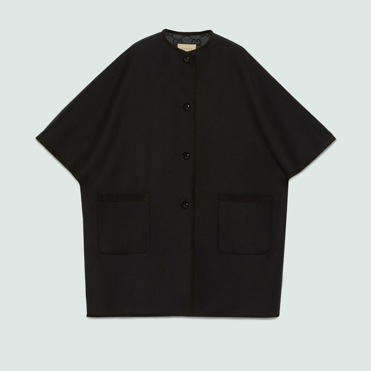 GG wool coat in dark grey GUCCI® MX