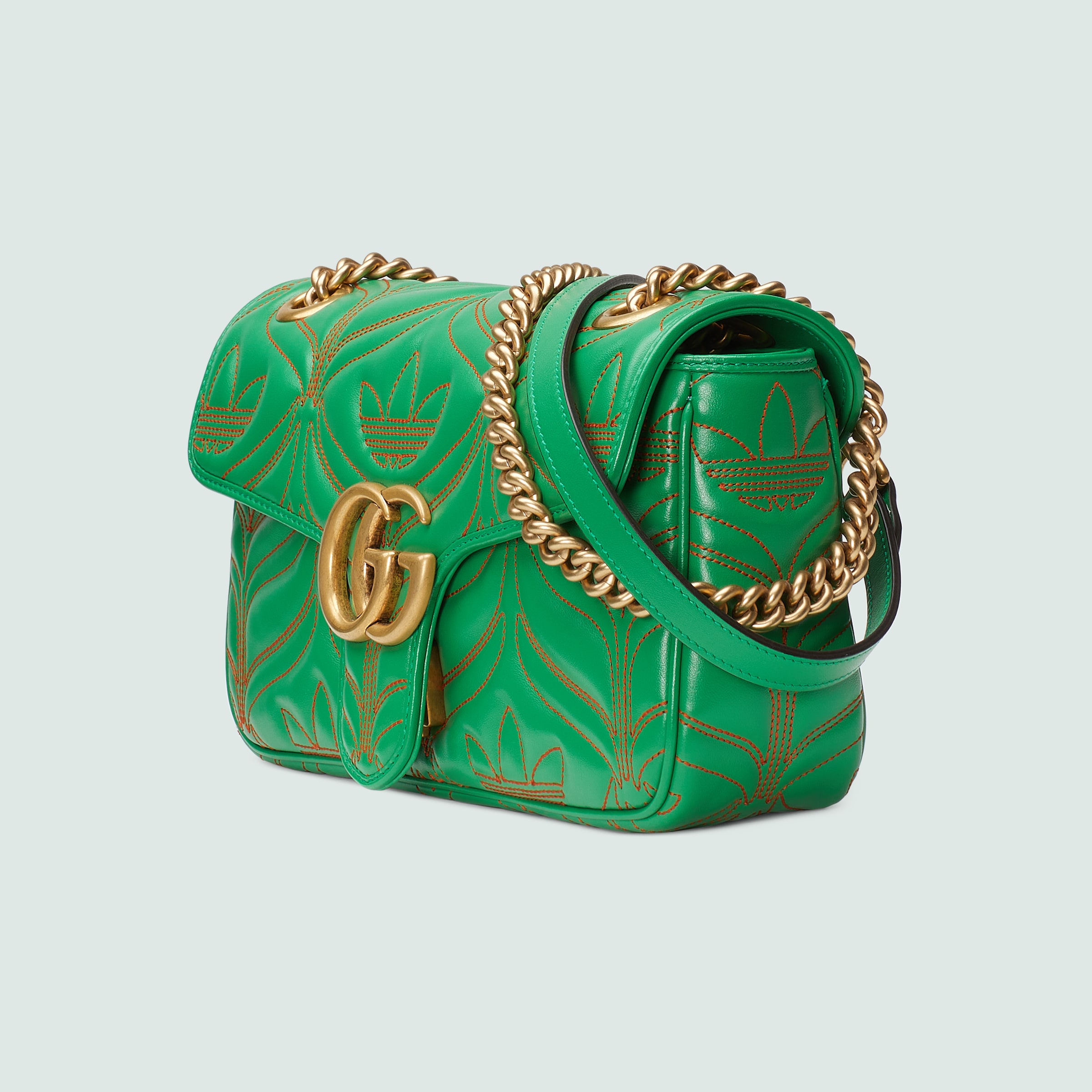 adidas x Gucci GG Marmont small shoulder bag in green and orange ...