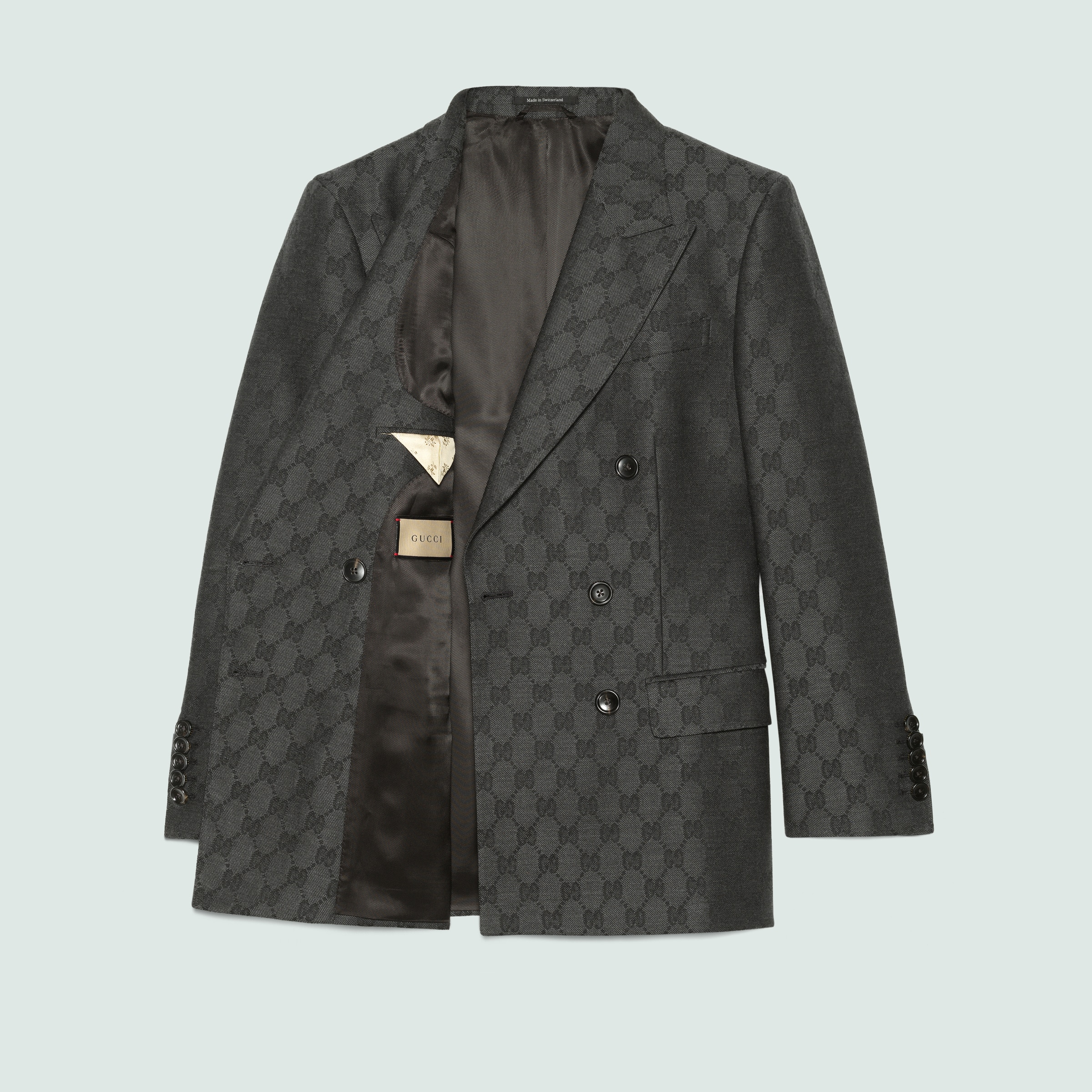 GG wool jacquard jacket in dark grey GUCCI® US