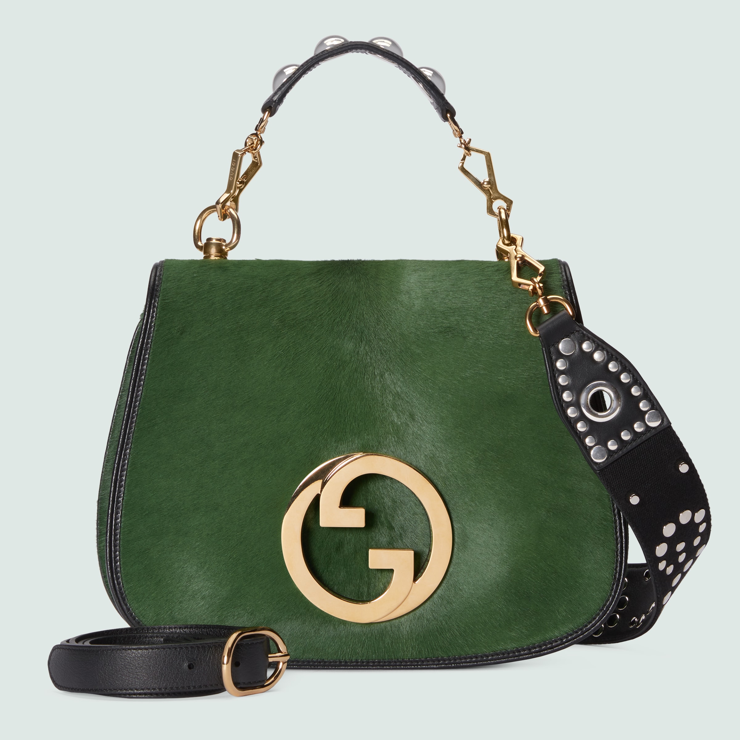 Gucci Blondie calf hair medium bag in green | GUCCI® US