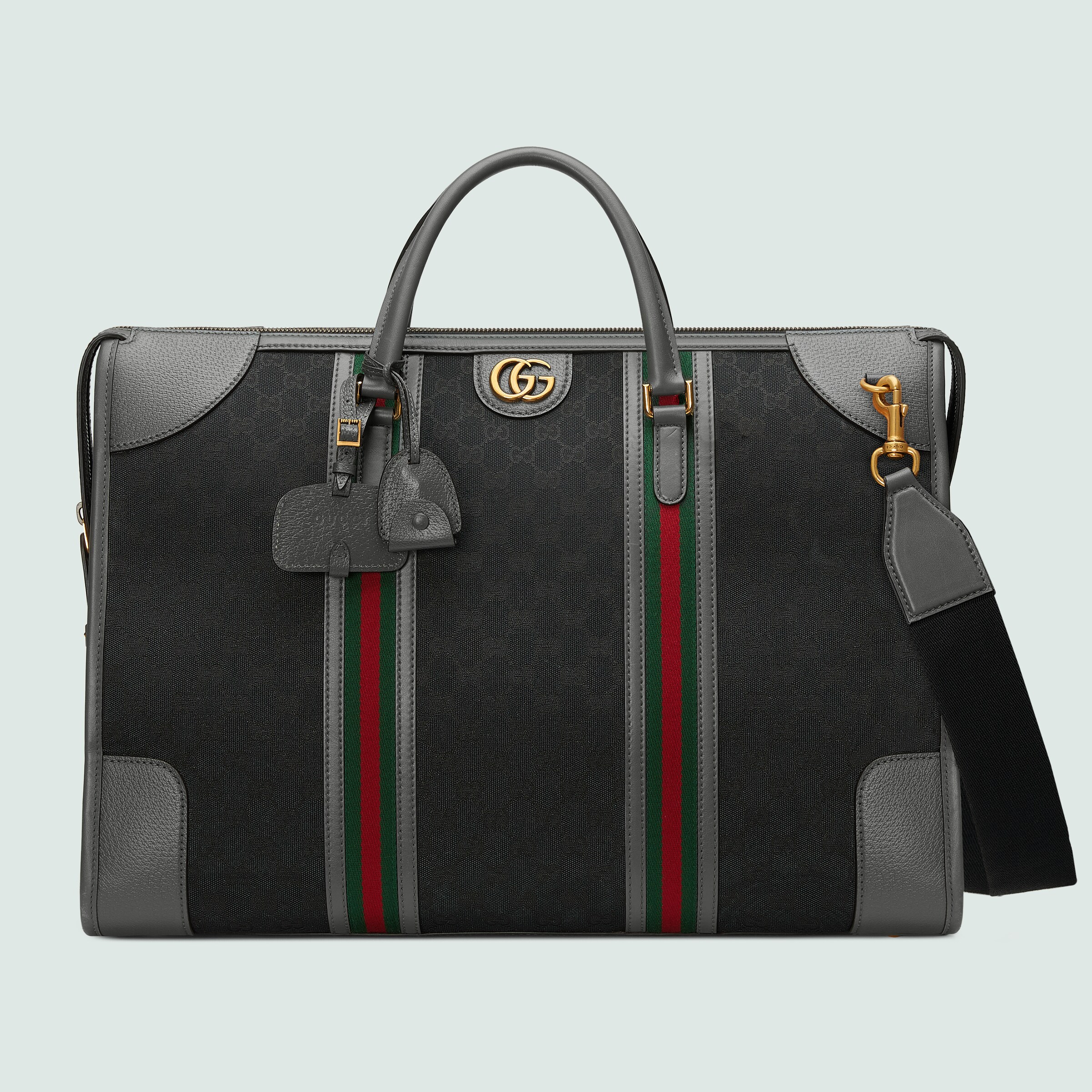 Gucci Bauletto系列加大号旅行包 in黑色GG帆布 GUCCI® AE