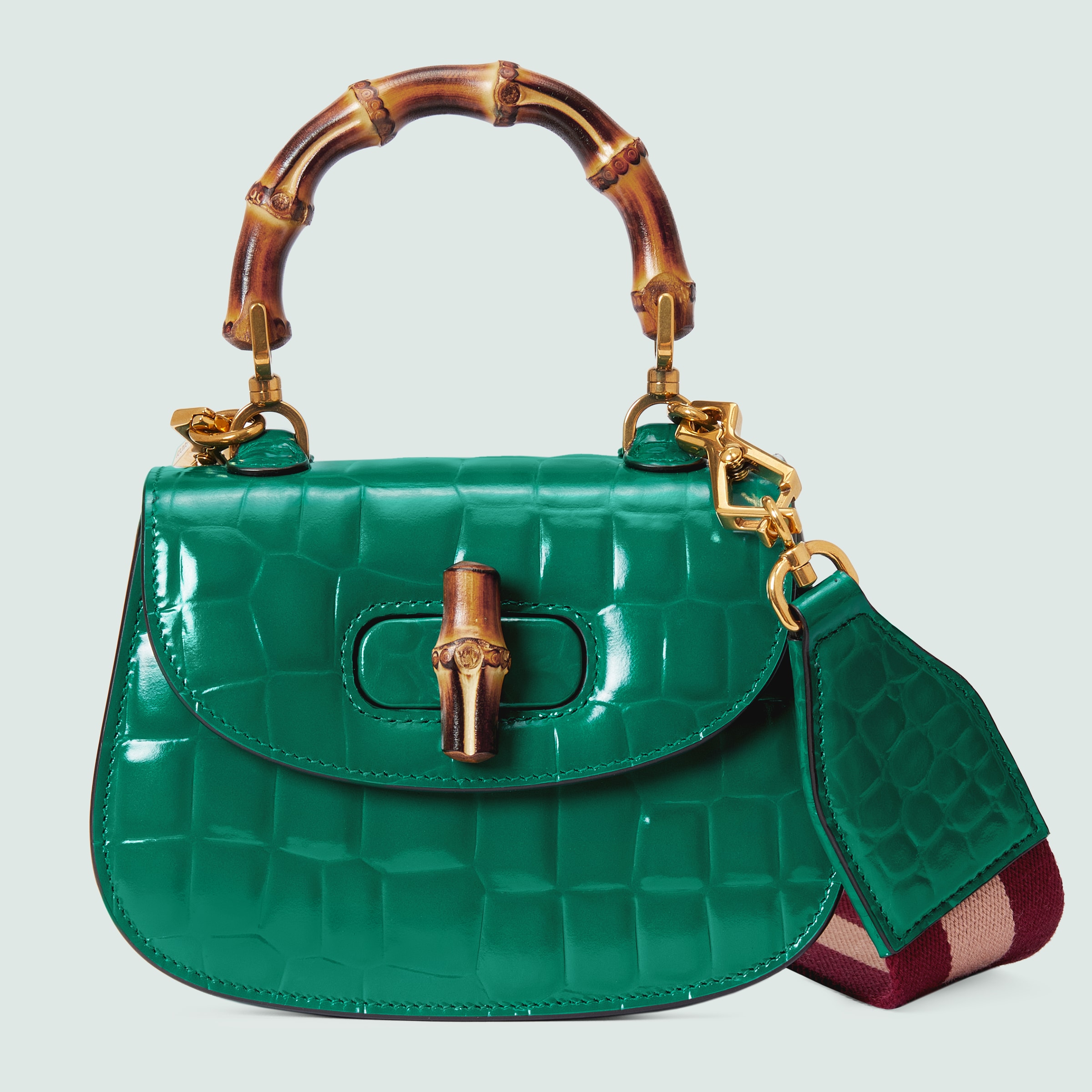 Gucci Bamboo 1947 MiniTasche aus Krokodilleder in smaragdgrün GUCCI® DE