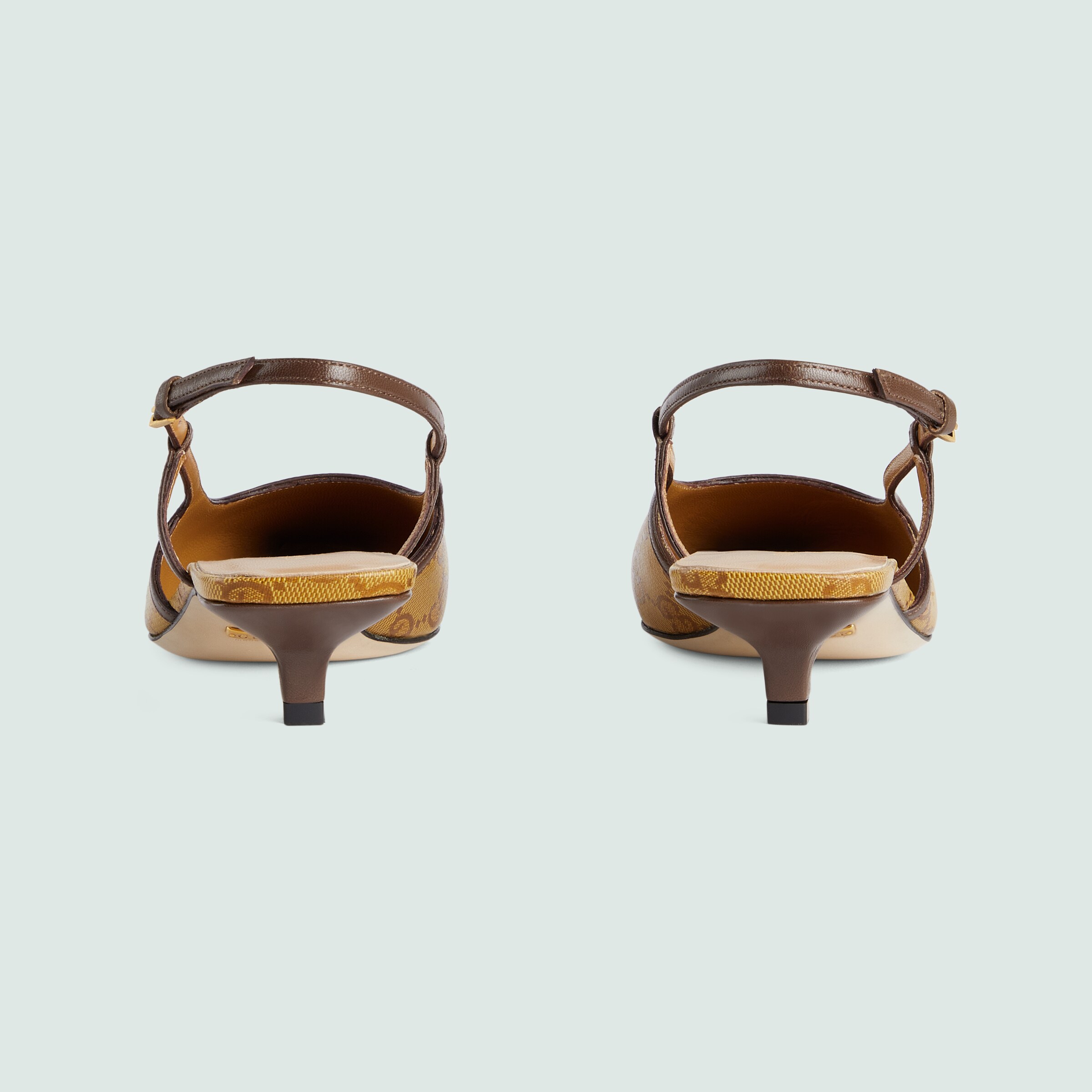 adidas x Gucci women's GG slingback pump in beige and brown GG Crystal