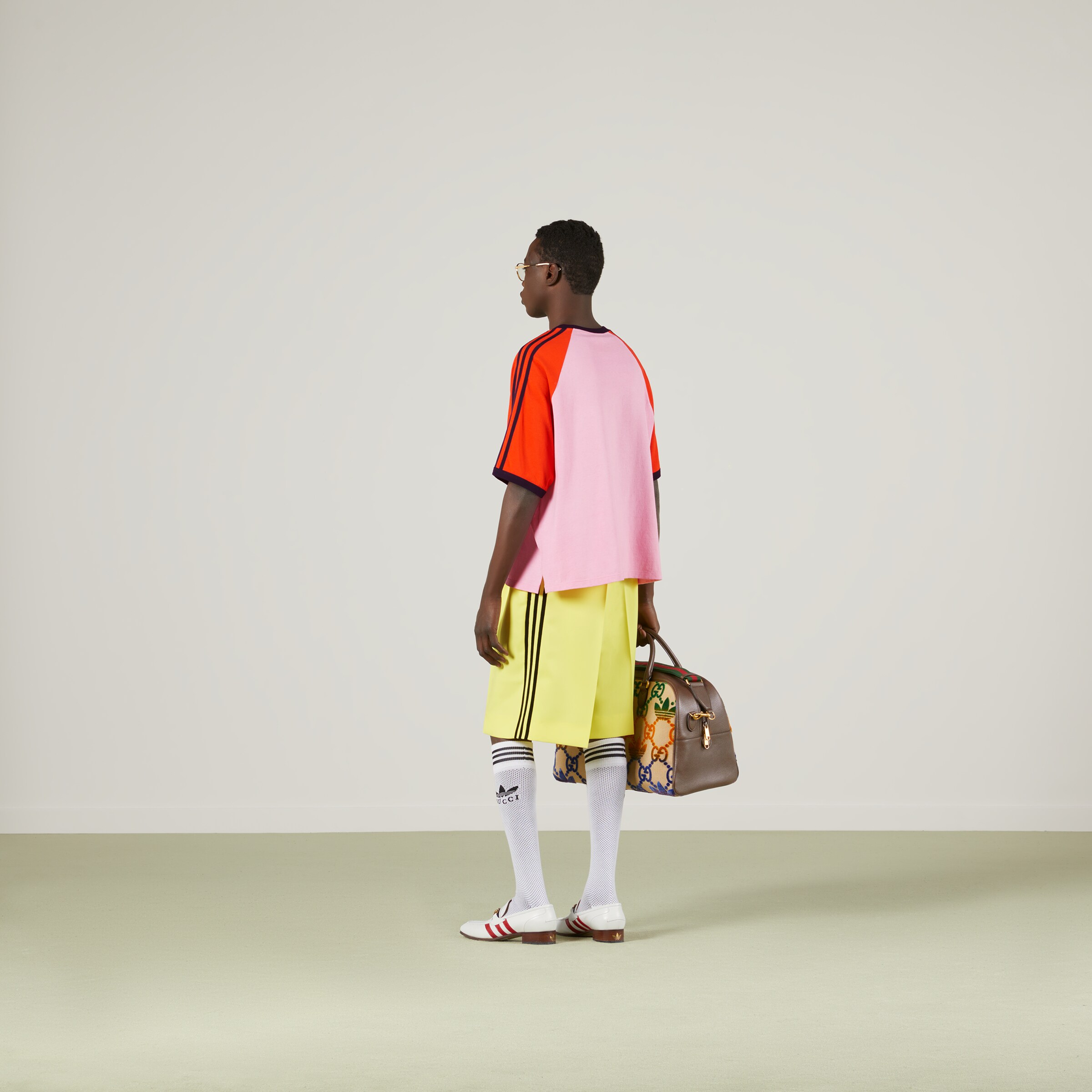 adidas x Gucci cotton jersey Tshirt in pink and brick red GUCCI® Canada