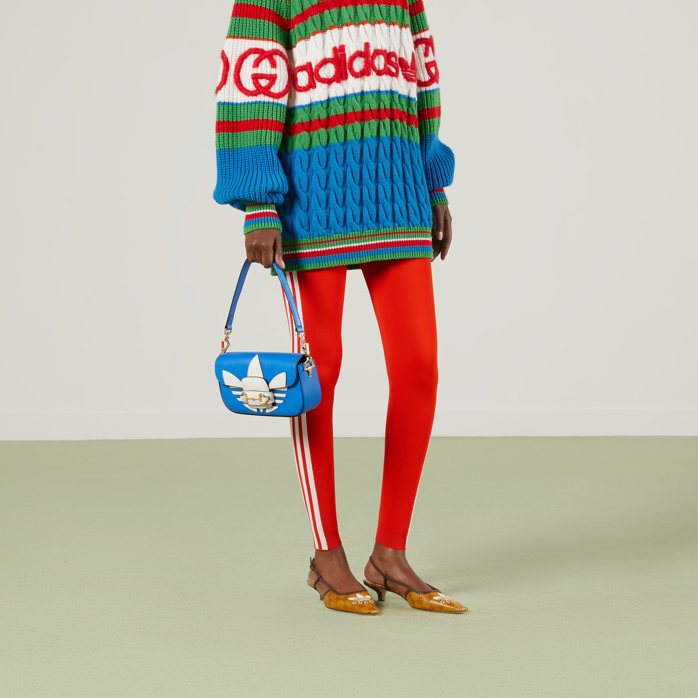 adidas x Gucci small Horsebit shoulder bag in bright blue leather GUCCI® US