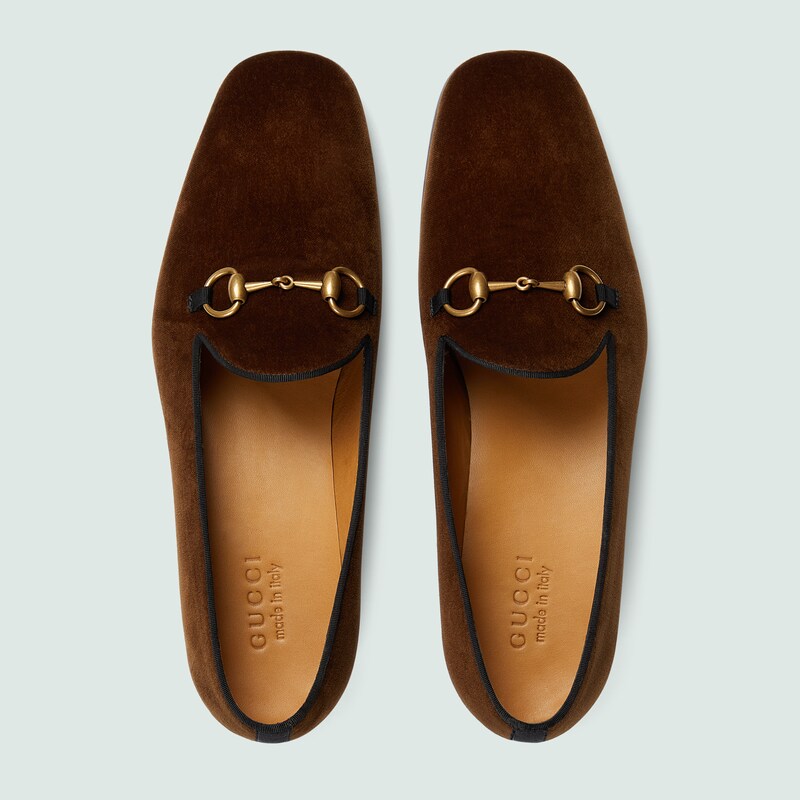 with Horsebit in brown velvet | GUCCI 