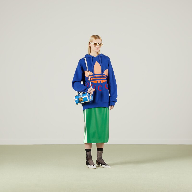 adidas x Gucci zip leather skirt in green | GUCCI® US