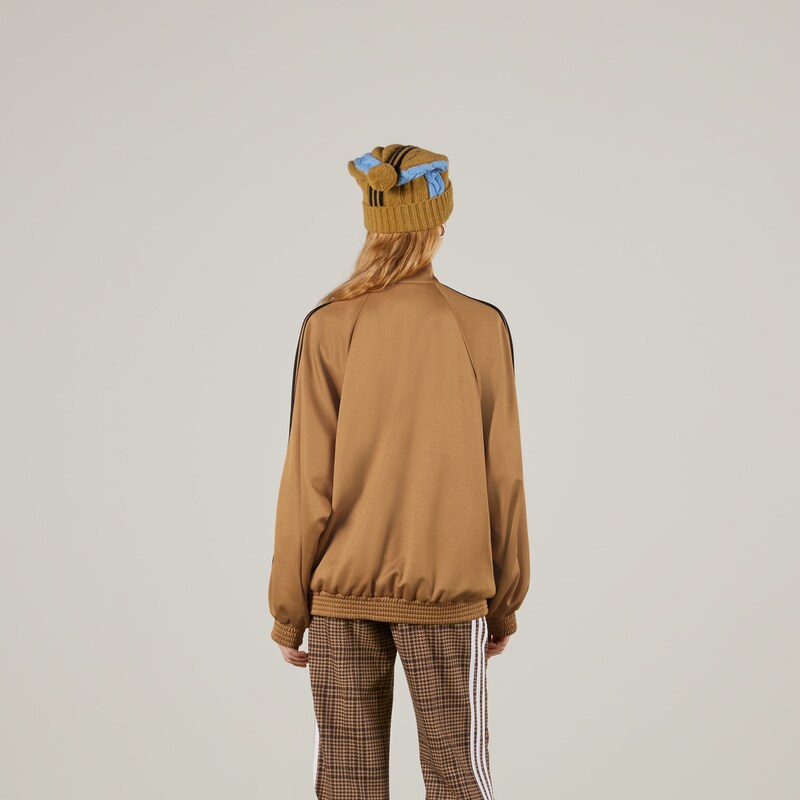 adidas x Gucci コットンジャージー ジップジャケットブラウン | GUCCI® JP