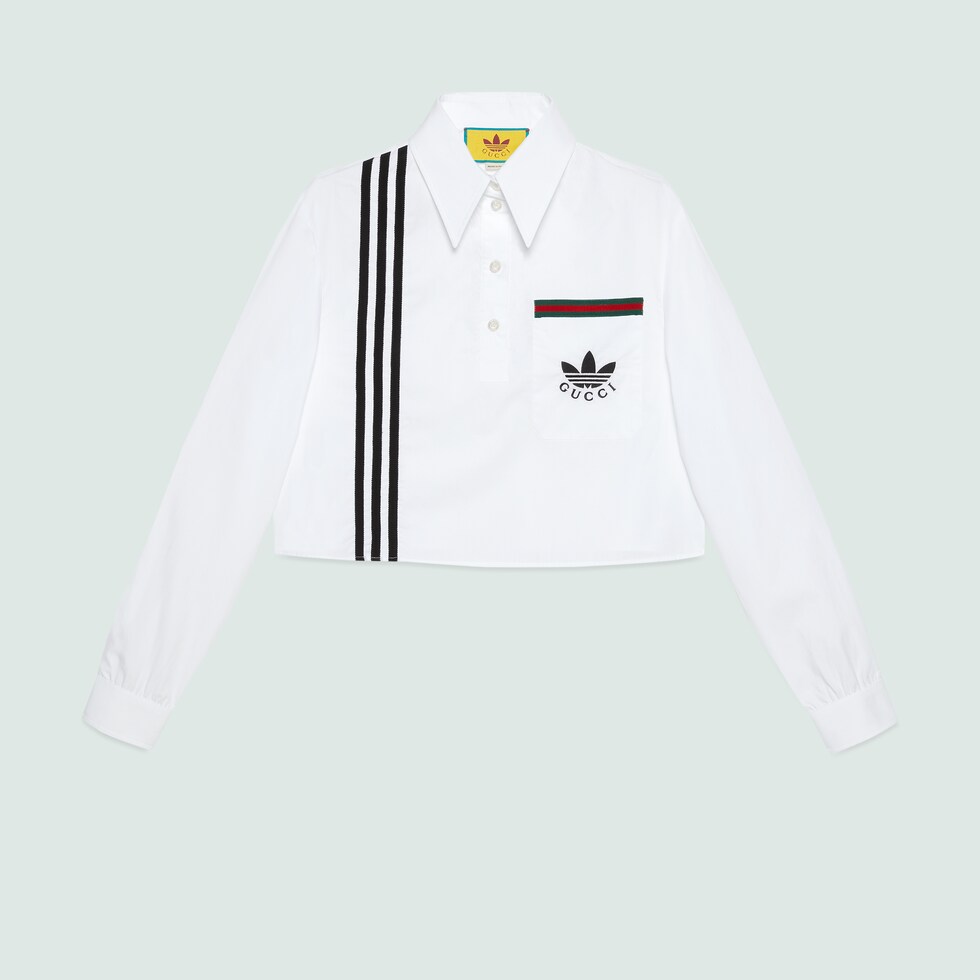 adidas x Gucci コットン ポロシャツホワイト | GUCCI® JP