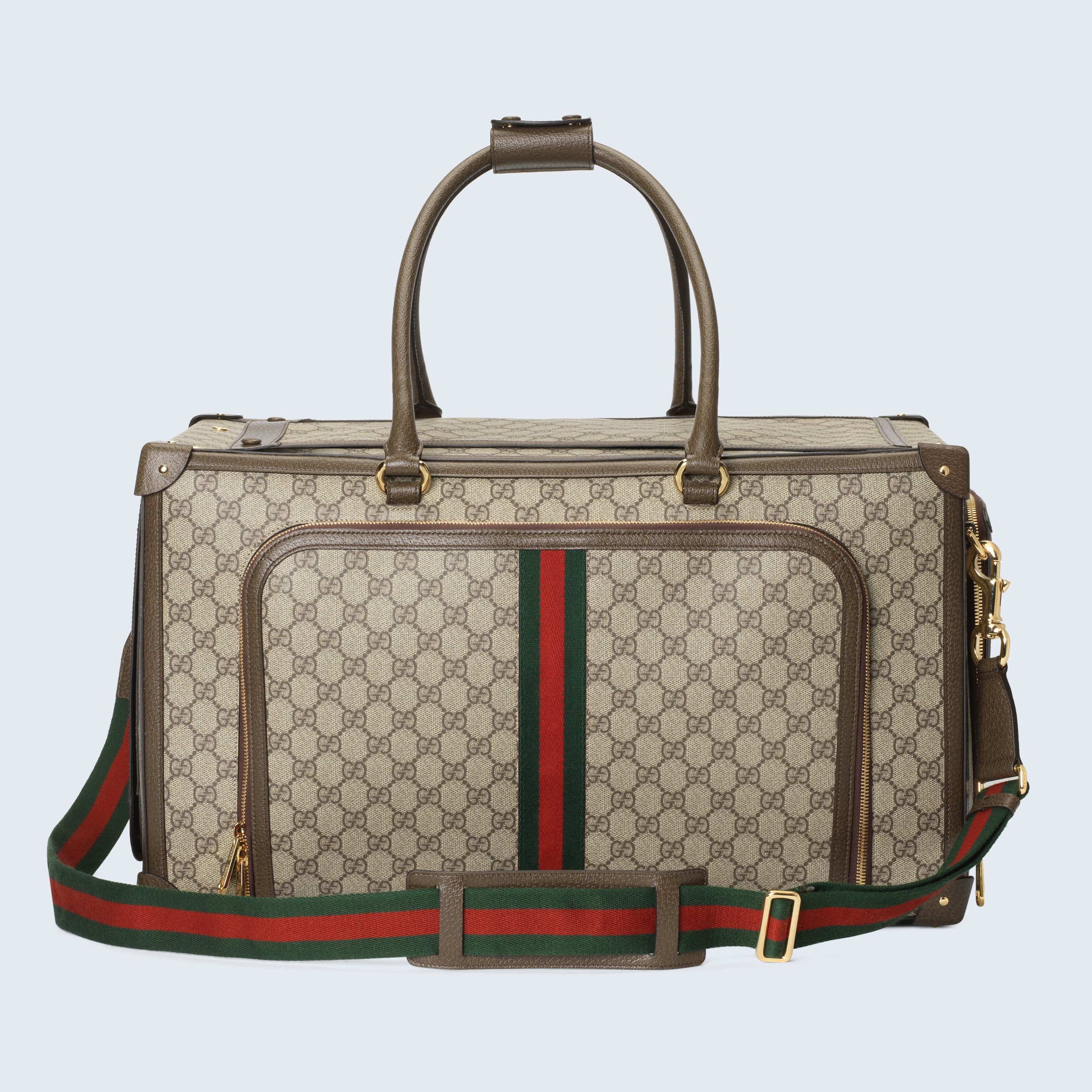 Pet carrier with  in beige and ebony Supreme GUCCI® US