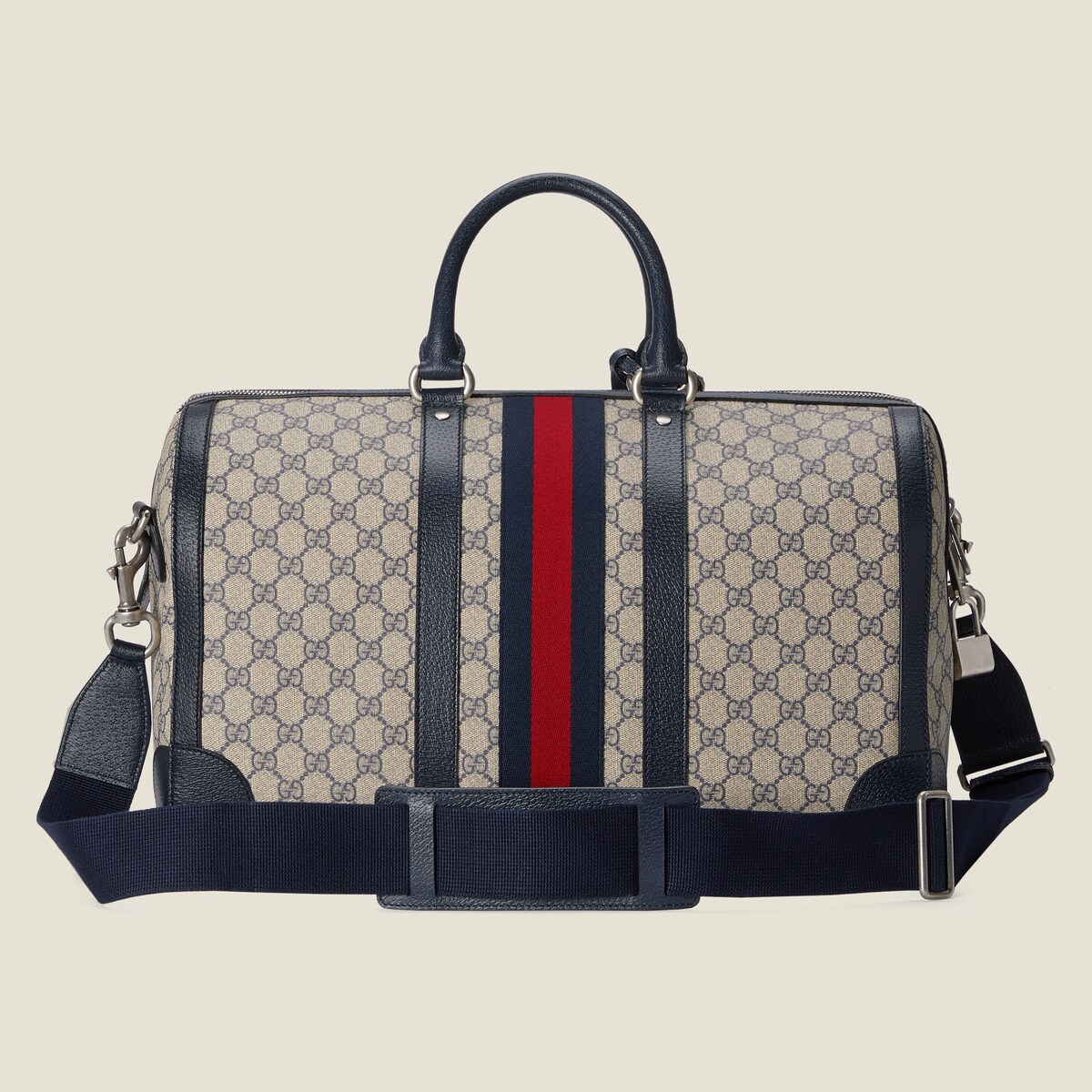 Gucci Savoy medium duffle bag in beige and blue GG Supreme GUCCI® NZ