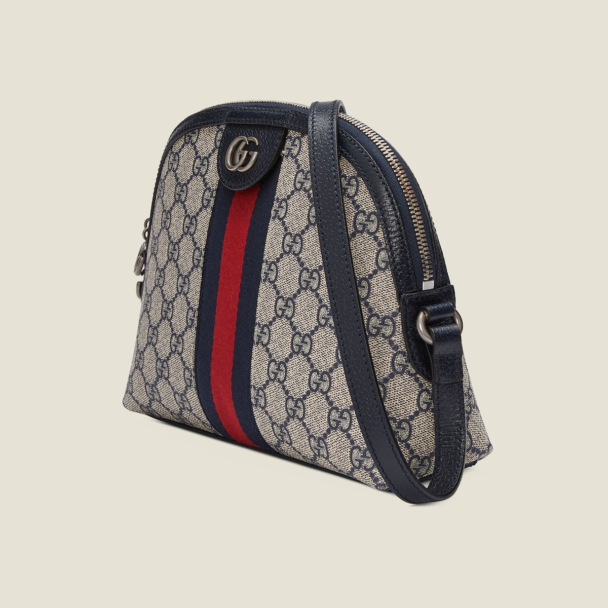 Ophidia GG small shoulder bag in beige and blue Supreme | GUCCI® US