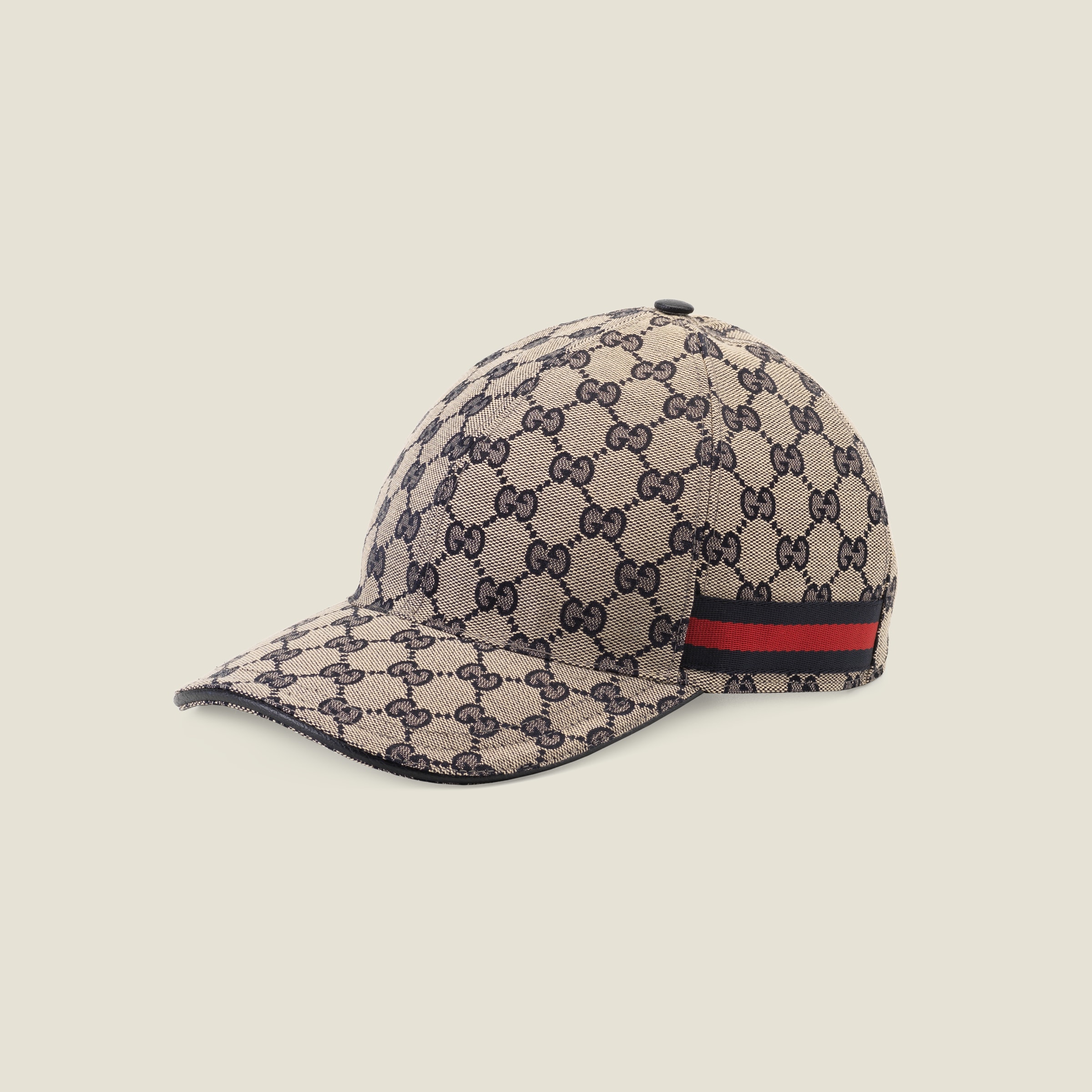 Casquette en toile Original GG avec bande Web en beige et bleu GUCCI® FR