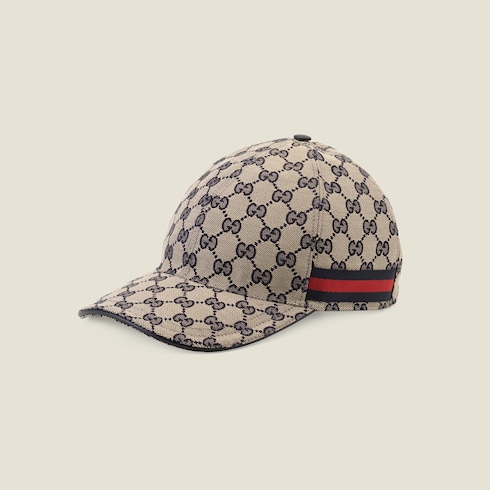 Original GG canvas baseball hat with Web in Blue Beige Undefined GUCCI SI