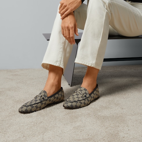 Gucci jordaan gg canvas loafer clearance
