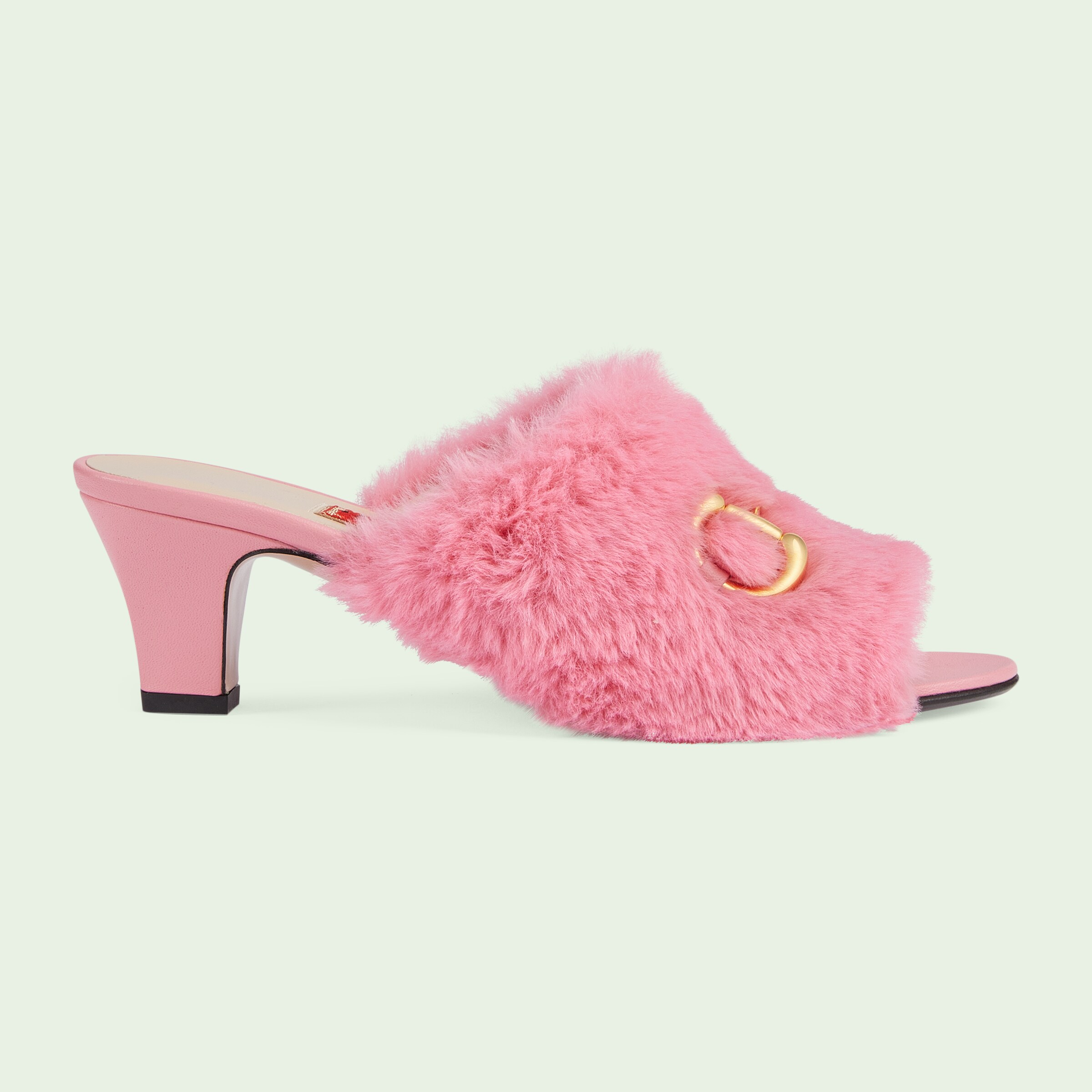 Women's midheel slide sandal in pink fabric GUCCI® Canada