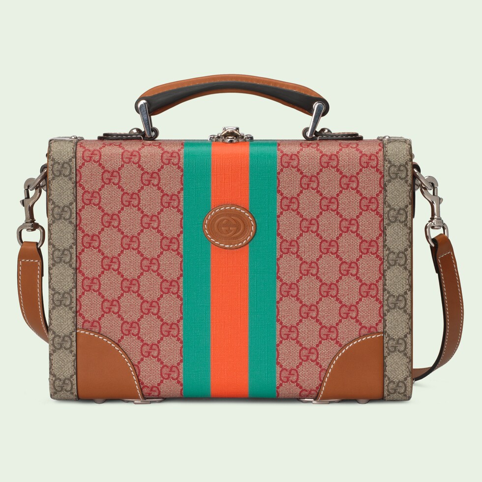 GG top handle beauty case in pink Supreme | GUCCI® NL
