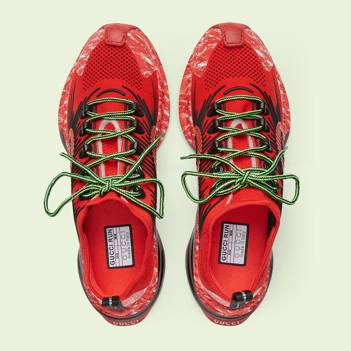 Men's Gucci Run sneaker in red technical knit fabric GUCCI® BG