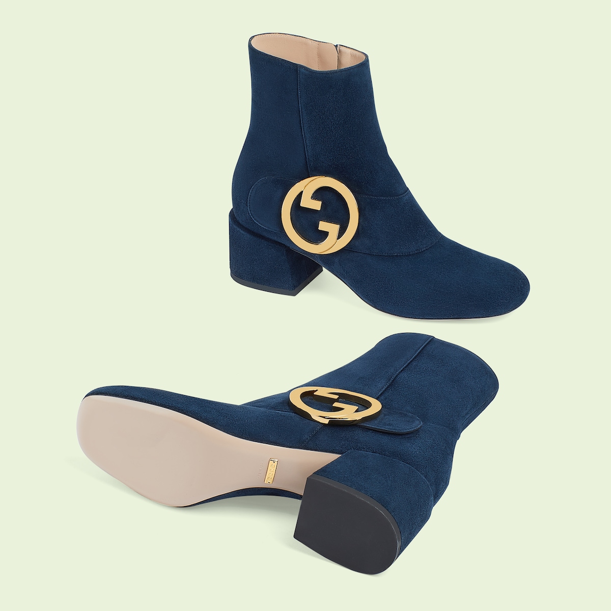 Gucci Blondie women's ankle boot in deep blue suede GUCCI® US