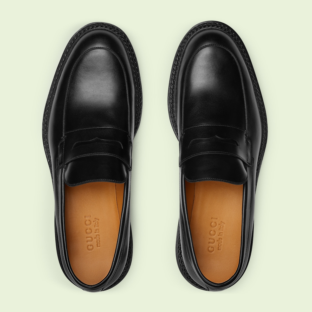 Men's loafer in black leather GUCCI® NZ