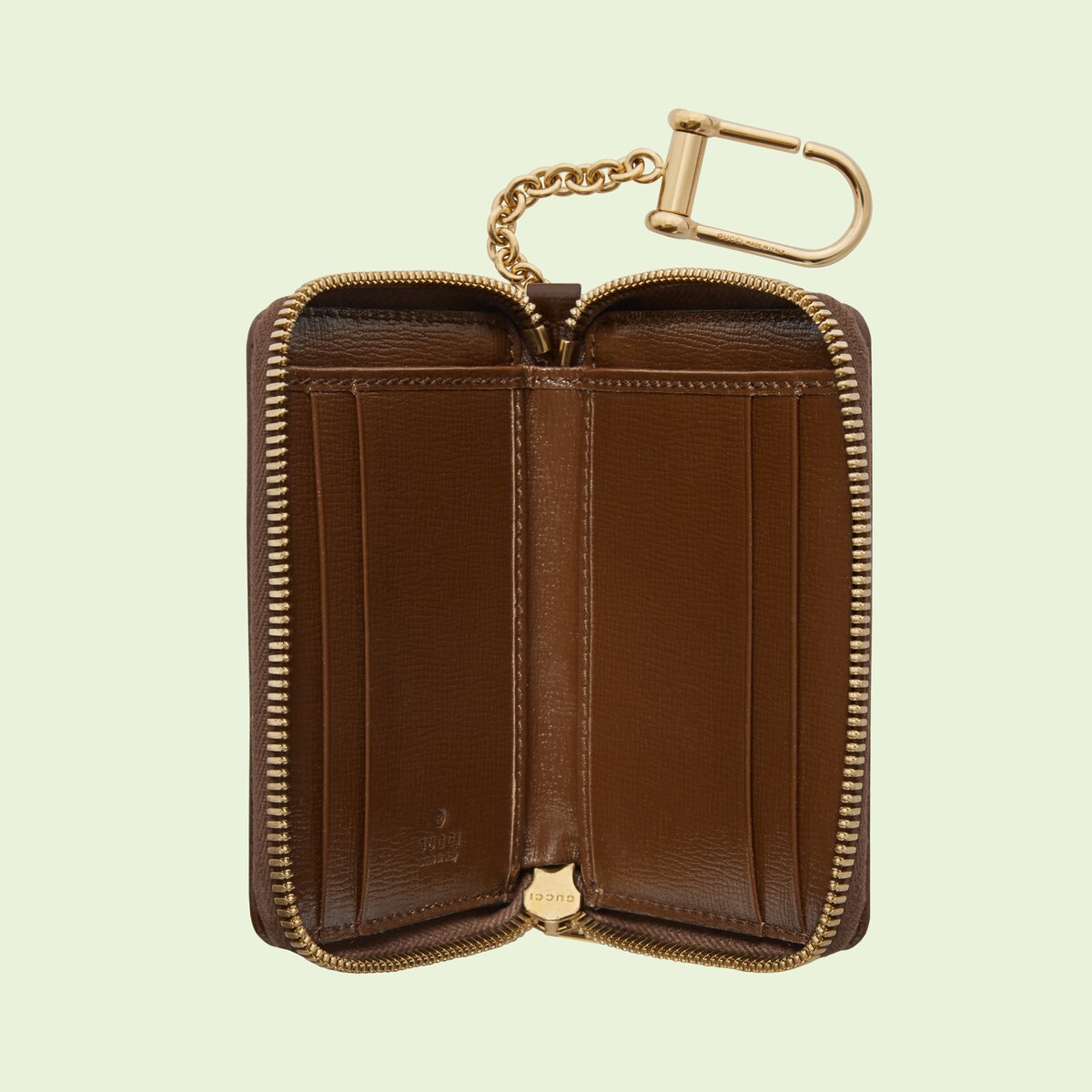 Keychain zip wallet in beige and ebony Supreme GUCCI® US