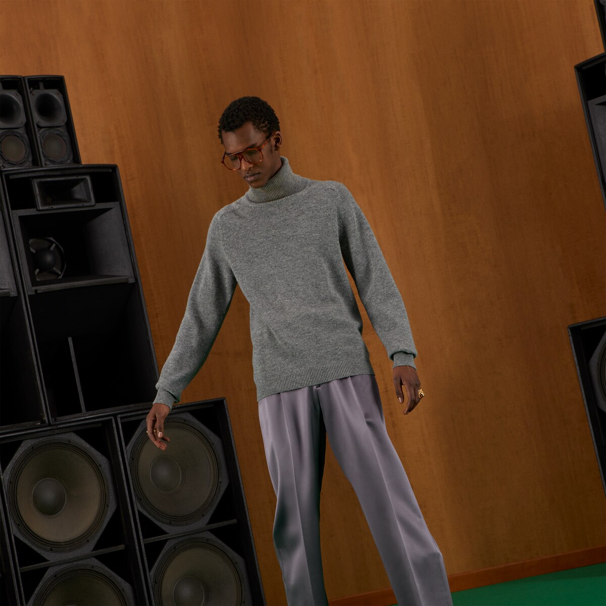 Wool jumper with Gucci patch in grey GUCCI® UK